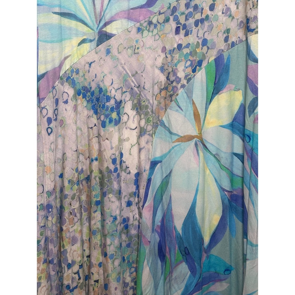 Soft Surroundings Womens Floral Watercolor Maxi Dress Blue Purple M Resortwear - Picture 2 of 5